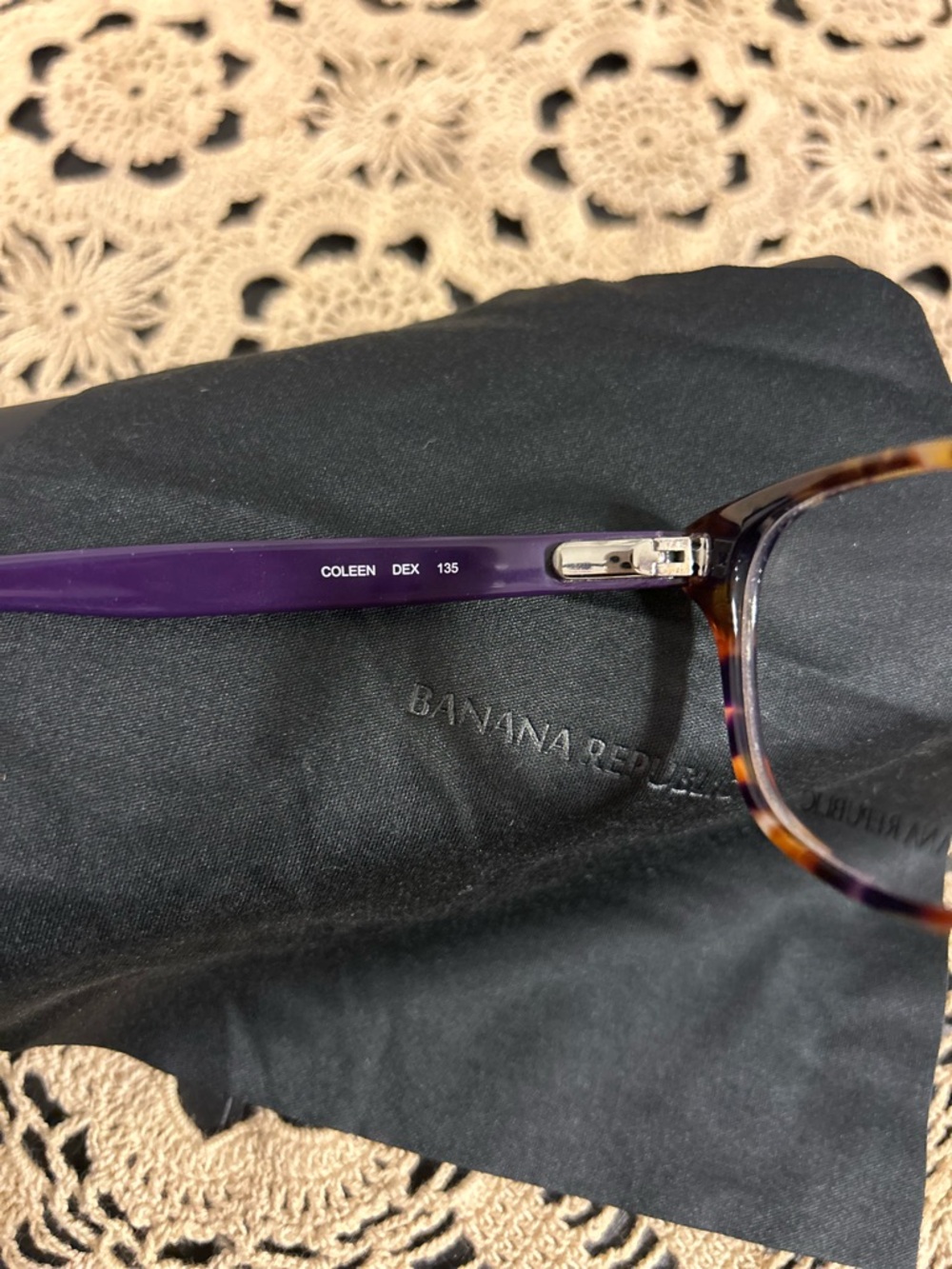 Banana Republic Tortoiseshell Prescription Frames with Purple Temples - Picture 7 of 8